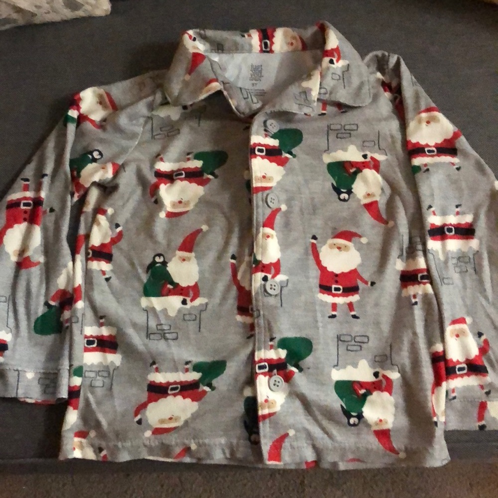 Just One You Christmas Pajamas & White Teddy Bear Size 5T
